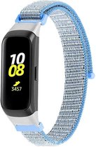 Nylon Smartwatch bandje - Geschikt voor Samsung Galaxy Fit nylon bandje - lichtblauw - Strap-it Horlogeband / Polsband / Armband