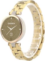 Stalen Smartwatch bandje - Geschikt voor Garmin Lily stalen band - goud - Strap-it Horlogeband / Polsband / Armband