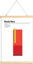JUNIQE - Posterhanger Bloody Mary - minimalistisch -40x60 /Rood & Wit