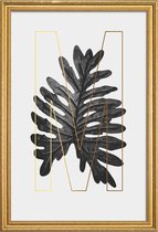 JUNIQE - Poster met houten lijst Plants M -30x45 /Grijs & Ivoor