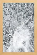 JUNIQE - Poster in houten lijst Calm Winter -40x60 /Grijs & Wit