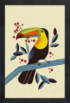JUNIQE - Poster met houten lijst Toucan II -13x18 /Kleurrijk