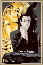 JUNIQE - Poster met kunststof lijst Goldfinger -20x30 /Geel & Grijs