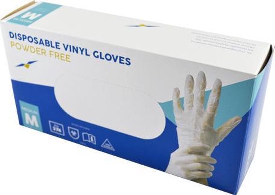 Vadelo gants jetables vinyle taille M transparent non poudré ménage boite à  gants 100... | bol