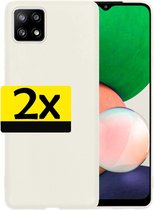 Samsung A22 Hoesje Case Siliconen 5G Versie - Samsung Galaxy A22 Case - Samsung A22 Hoes Siliconen - Wit - 2 Stuks