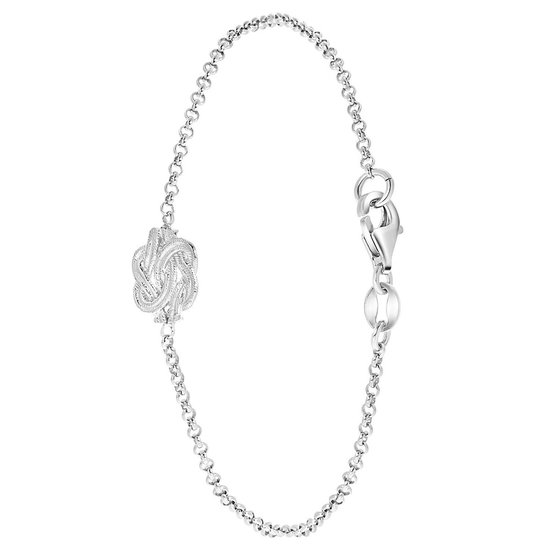 Lucardi - Meisjes - Armbandje met hanger met plating - Cadeau - Echt Zilver - Zilverkleurig