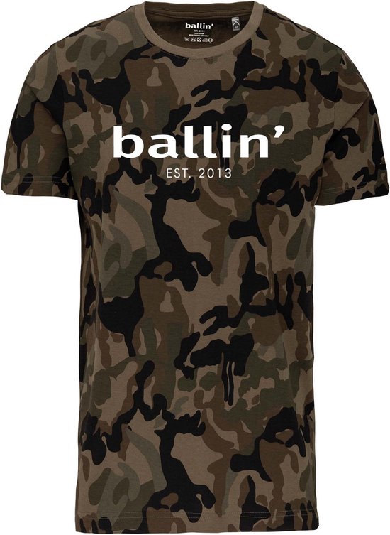 Ballin Est. 2013 - Heren Tee SS Army Camouflage Shirt - Groen - Maat XXL