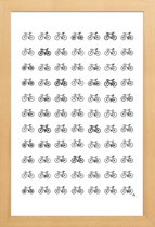 JUNIQE - Poster in houten lijst Bike Variations -20x30 /Wit & Zwart