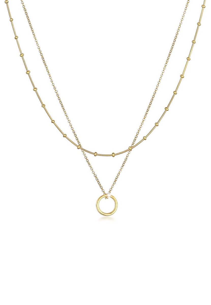Elli - Halsketting - Dames Laagje Ketting Cirkel Hanger Tijdloos in 925 Sterling Zilver - Dames