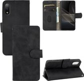 Voor Sony Xperia Ace II Effen Kleur Huid Voelen Magnetische Gesp Horizontale Flip Kalf Textuur PU Lederen Case met Houder & Kaartsleuven & Portemonnee (Zwart)