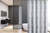 Su.B.dgn Douchegordijn 120x180 polyester badkamer douchegordijn wasbaar met 12 ringen | Grijs Patroon