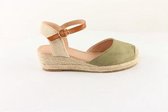 SIXTH SENS Espadrilles met sleehak 888-28-Army Green Dames