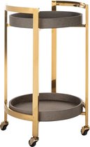 Bar trolley rond bruin/gouden metalen poten (r-000SP38117)