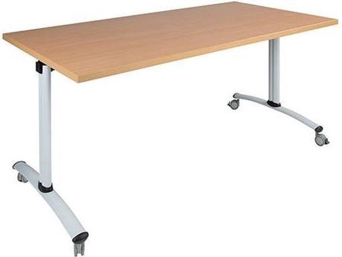 ABC Kantoormeubelen Verrijdbare klaptafel Perudo breed 160CM diep 80CM bladkleur Havanna framekleur Zwart (RAL9005) Zwart (RAL9005)/Havanna