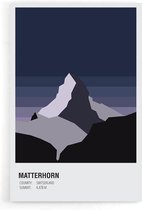Walljar - Matterhorn Switserland Night - Muurdecoratie - Poster