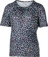 Dames korte mouwen shirt plooien bloemenprint | Maat 4XL
