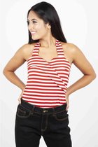 Voodoo Vixen Mouwloze top -L- Ronnie Rood/Wit