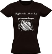 Drankspel Dames t-shirt |olifant | zuipen | quiz | raadsel | alcohol | Zwart
