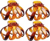 Haarspeld Klem Klein Octopus Model Bruin