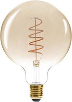 LED-lamp E27 Filament Twisted Globe G125 Amber - Warm wit licht - Verre|Nickel - Ambré - SILUMEN