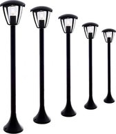 ZWARTE LED-tuinpaal voor buiten 90 cm voor E27-lamp (set van 5)