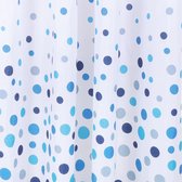 Cercles de rideau de douche Differnz - 120 x 200 cm - Lesté - 100 % polyester - Wit/ Blauw