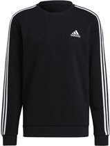 Adidas Essentials 3-Stripes Fleece Sweater Zwart Heren - Maat S