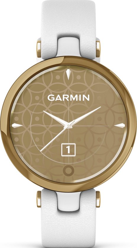 Garmin Lily Classic Gold Bezel with White Case Italian Leather Band bol