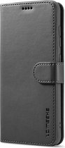 LC.IMEEKE Samsung Galaxy S21 FE Hoesje Wallet Book Case Zwart