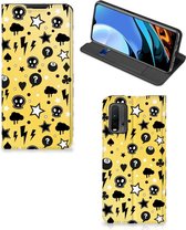 Hoesje Xiaomi Poco M3 | Redmi 9T Wallet Case met Pasjeshouder Punk Yellow