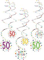 Amscan Spiraalslingers 50 Confetti Birthday 61 Cm Papier 6 Stuks