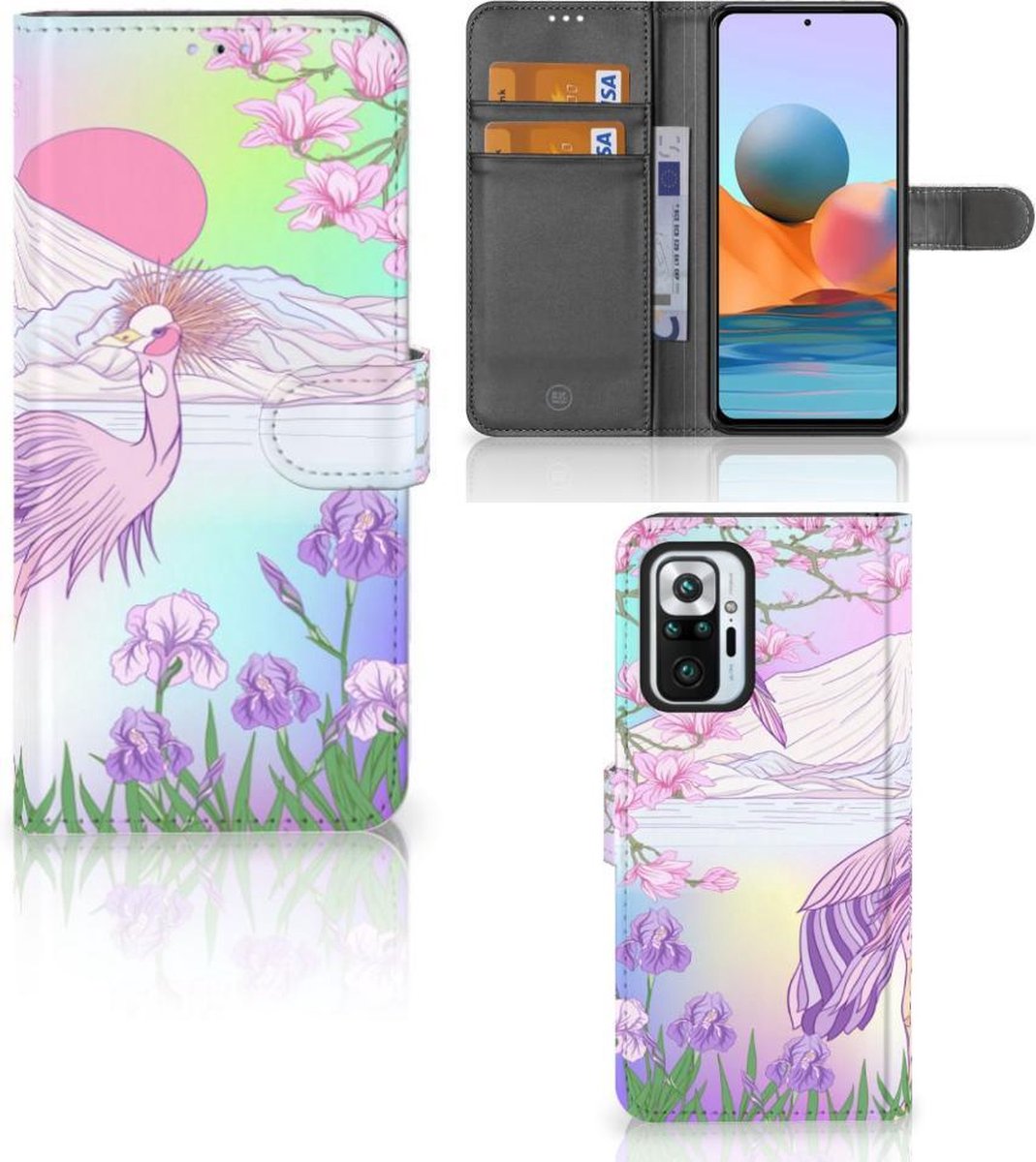 Xiaomi Redmi Note 10 Pro Telefoonhoesje met Pasjes Bird