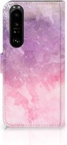 Telefoonhoesje Sony Xperia 1 III Flipcase Pink Purple Paint