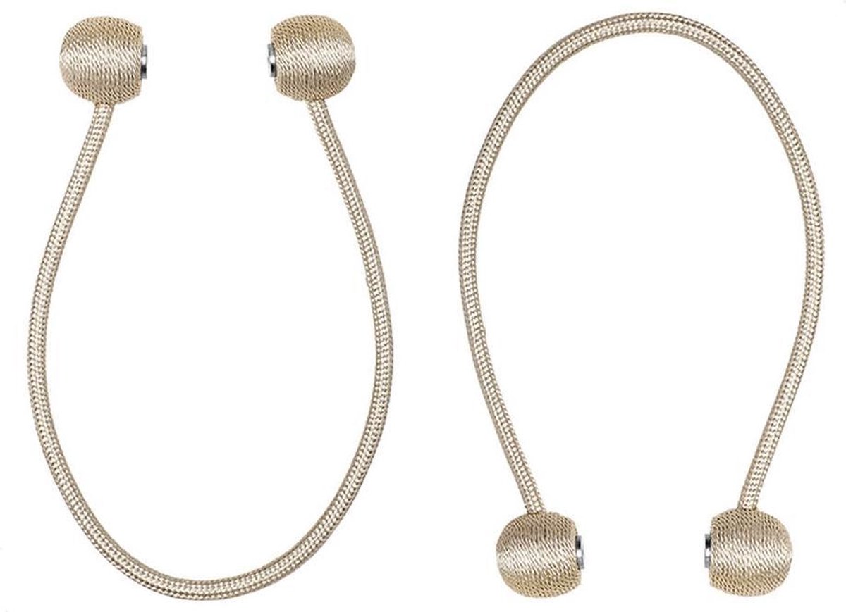 Larson - Gordijn embrasse - Beige - 2 stuks - 40 cm