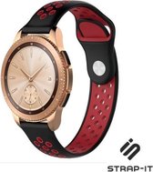 Siliconen Smartwatch bandje - Geschikt voor  Samsung Galaxy Watch sport band 41mm / 42mm - zwart/rood - Strap-it Horlogeband / Polsband / Armband