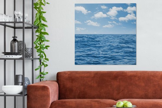 Tableau sur toile Mer - Nuages ​​- Blauw - 90x90 cm - Décoration murale