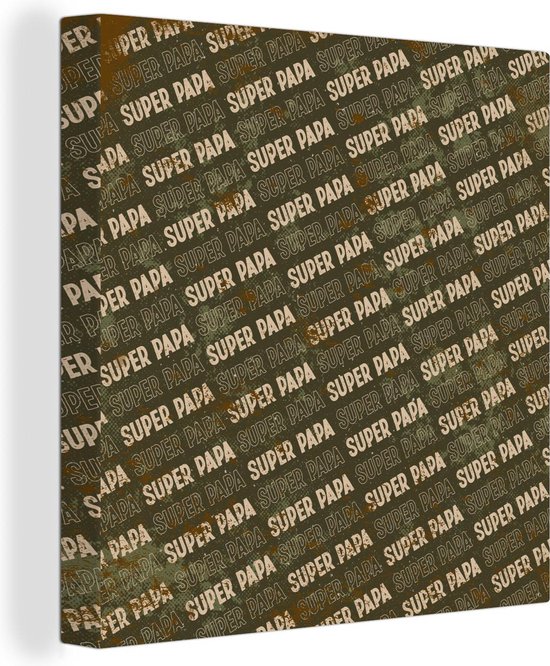 Toile Peinture Vaderdag - Papa - Cadeau pour Mari - 20x20 cm - Décoration murale