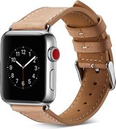 Bandje geschikt voor Apple Watch 38/40MM - Maat L - Horlogebandje - Polsband - Kunstleer - Beige