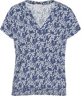 Cassis - Female - T-shirt met bloemenprint  - Blauw