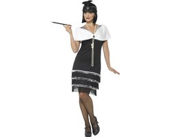 Jaren 20 Flapper Jurk Zwart - Maat L