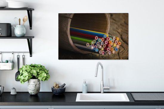 Peintures sur Toile - Nature Morte - Couleurs - Bois - 90x60 cm - Décoration murale