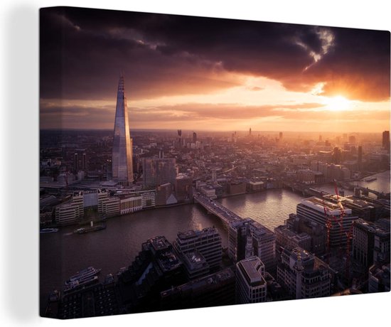 Londres sous les nuages toile 2cm 30x20 cm - petit - Tirage photo sur toile (Décoration murale salon / chambre)