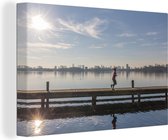 Tableau sur Toile Rotterdam - Skyline - Water - 150x100 cm - Décoration murale