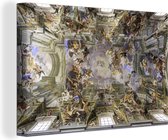 Canvas Schilderij Plafond met een barok schilderij - 60x40 cm - Wanddecoratie