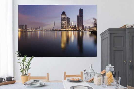 Peintures sur toile - Rotterdam - Water - Gratte-ciel - 150x100 cm - Décoration murale