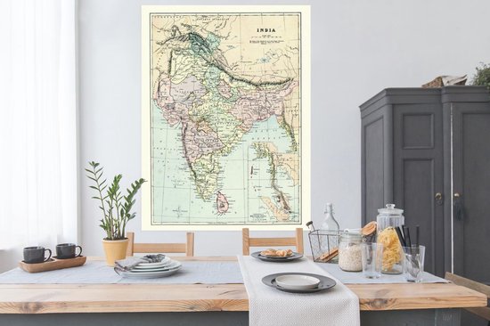 Carte ancienne de papier affiche de l'Inde