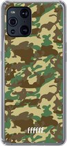 6F hoesje - geschikt voor OPPO Find X3 Pro -  Transparant TPU Case - Jungle Camouflage #ffffff