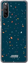 6F hoesje - geschikt voor Sony Xperia 10 III -  Transparant TPU Case - Terrazzo N°9 #ffffff