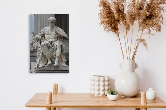 Une statue de Jules César assis 20x30 cm - petit - Tirage photo sur toile (Décoration murale salon / chambre)