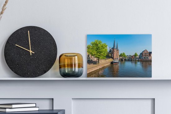 Canvas schilderij 30x20 cm - Wanddecoratie Sneek aan het water in Nederland - Muurdecoratie woonkamer - Slaapkamer decoratie - Kamer accessoires - Schilderijen op canvas